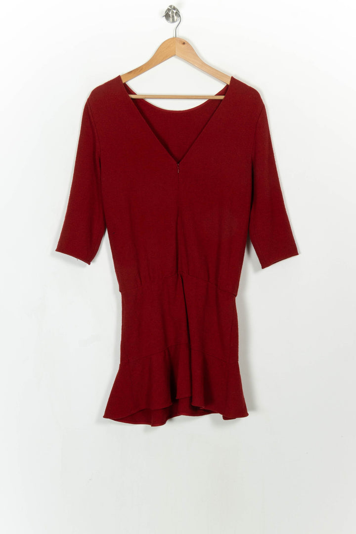 Robe Volantée Bordeaux - Taille S/36 de la marque ba&amp;sh | PARAD115151 - Vendu par Paradigme - Image 5