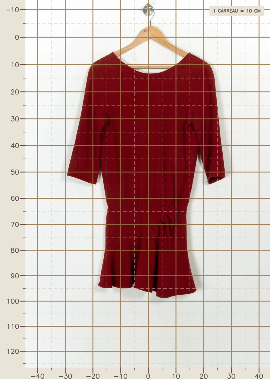Robe Volantée Bordeaux - Taille S/36 de la marque ba&amp;sh | PARAD115151 - Vendu par Paradigme - Image 4