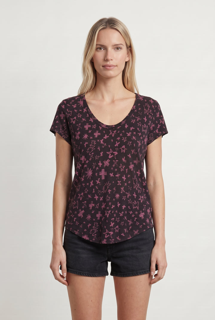 T-shirt Noir et Rose - Taille M/38 de la marque Zadig&amp;Voltaire | PARAD115152 - Vendu par Paradigme - Image 1