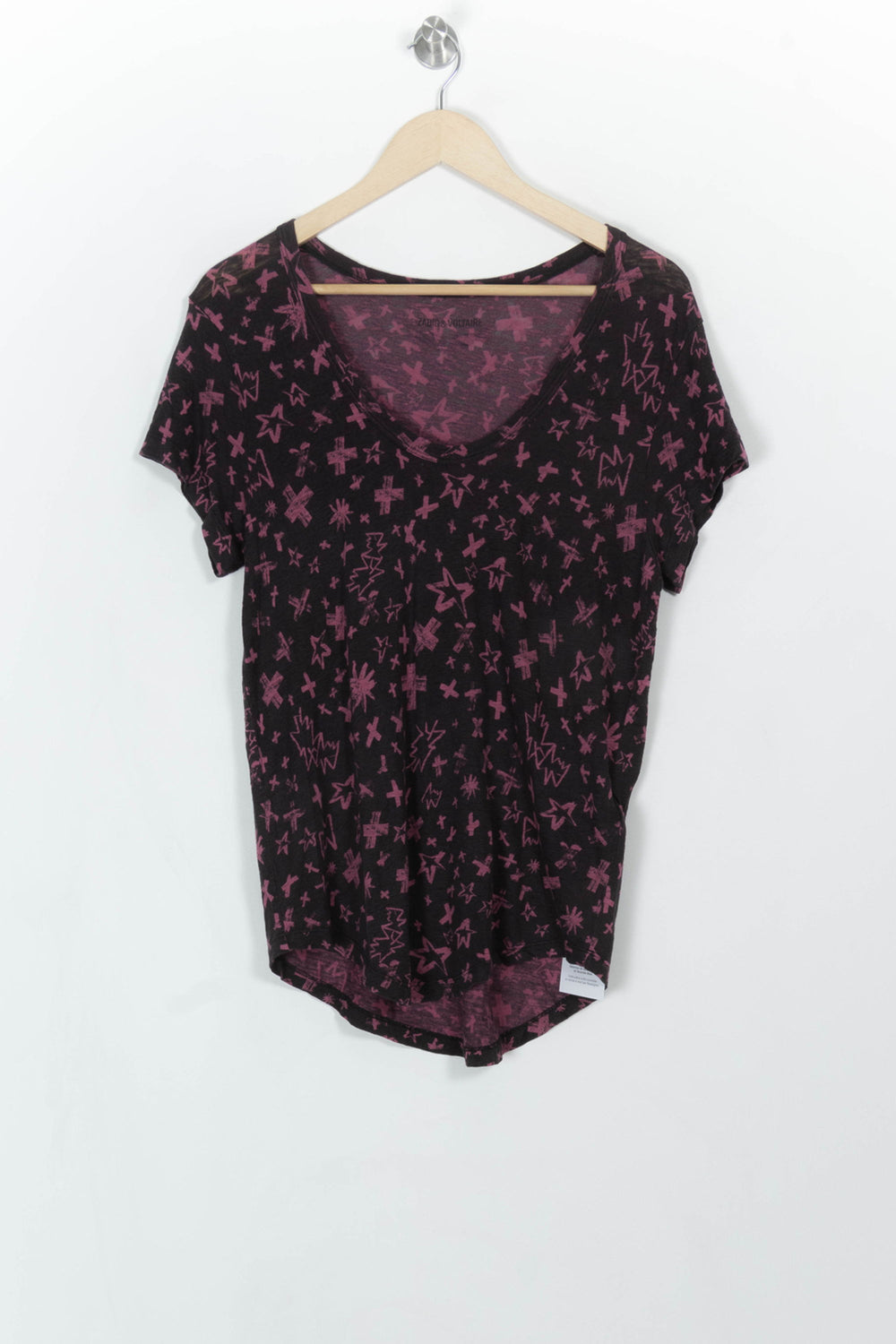 T-shirt Noir et Rose - Taille M/38 de la marque Zadig&Voltaire | PARAD115152 - Vendu par Paradigme - Image 2