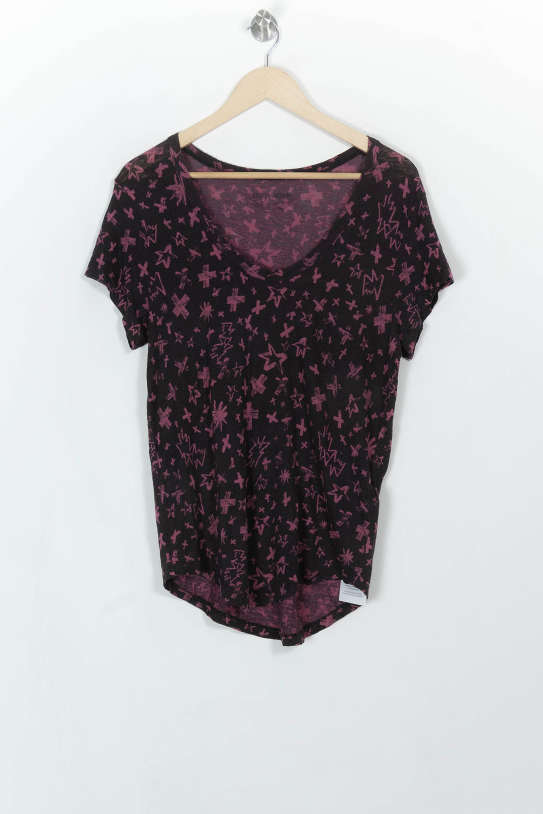 T-shirt Noir et Rose - Taille M/38 de la marque Zadig&amp;Voltaire | PARAD115152 - Vendu par Paradigme - Image 2