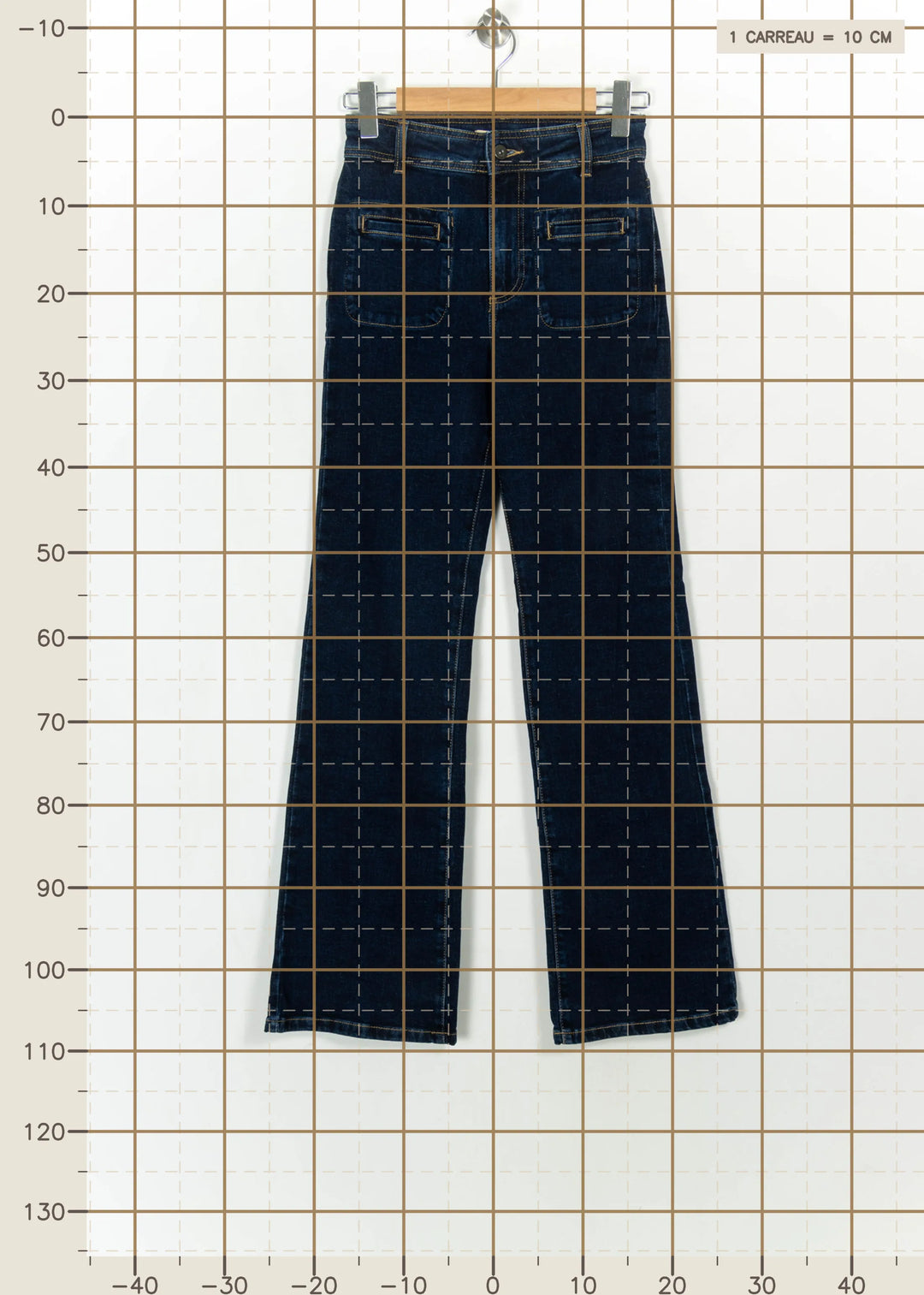 Jean Évasé Bleu - Taille XS/34 de la marque La Fée Maraboutée | PARAD115169 - Vendu par Paradigme - Image 4