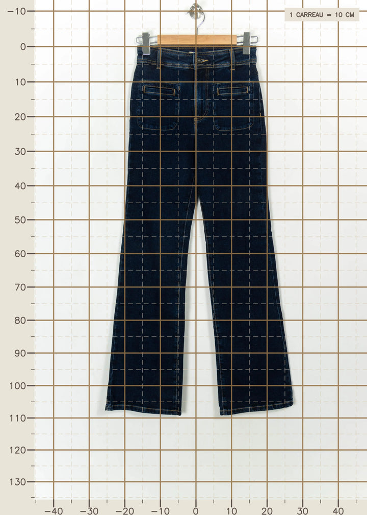 Jean Évasé Bleu - Taille XS/34 de la marque La Fée Maraboutée | PARAD115169 - Vendu par Paradigme - Image 4