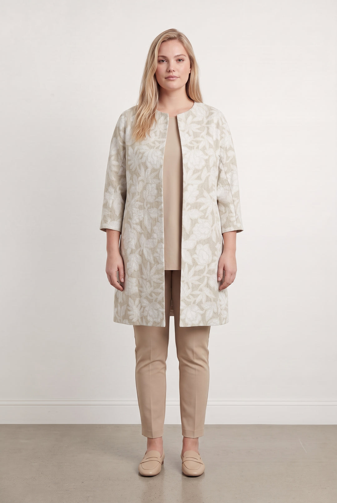 Manteau Beige et Blanc - Taille XXL/44 de la marque Marina Rinaldi | PARAD115174 - Vendu par Paradigme - Image 1