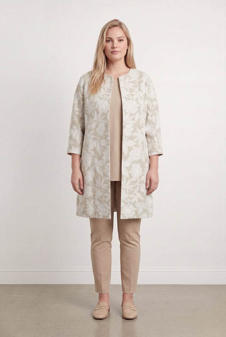 Manteau Beige et Blanc - Taille XXL/44 de la marque Marina Rinaldi | PARAD115174 - Vendu par Paradigme - Image 1