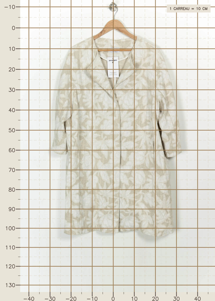 Manteau Beige et Blanc - Taille XXL/44 de la marque Marina Rinaldi | PARAD115174 - Vendu par Paradigme - Image 4