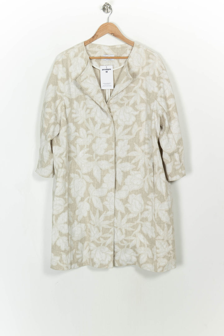 Manteau Beige et Blanc - Taille XXL/44 de la marque Marina Rinaldi | PARAD115174 - Vendu par Paradigme - Image 2