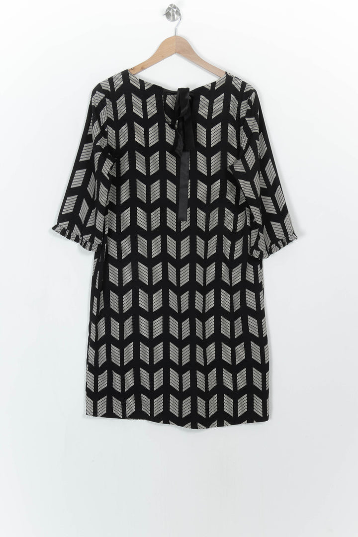 Robe Droite Noire et Blanche - Taille M/38 de la marque La Fée Maraboutée | PARAD115180 - Vendu par Paradigme - Image 5