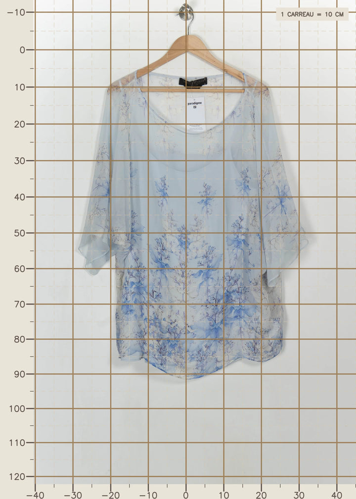 Blouse Bleue et Blanche - Taille XL/42 de la marque Marina Rinaldi | PARAD115183 - Vendu par Paradigme - Image 4