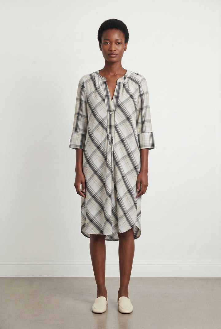 Robe Chemise Grise et Beige - Taille S/36 de la marque Kookai | PARAD115184 - Vendu par Paradigme - Image 1