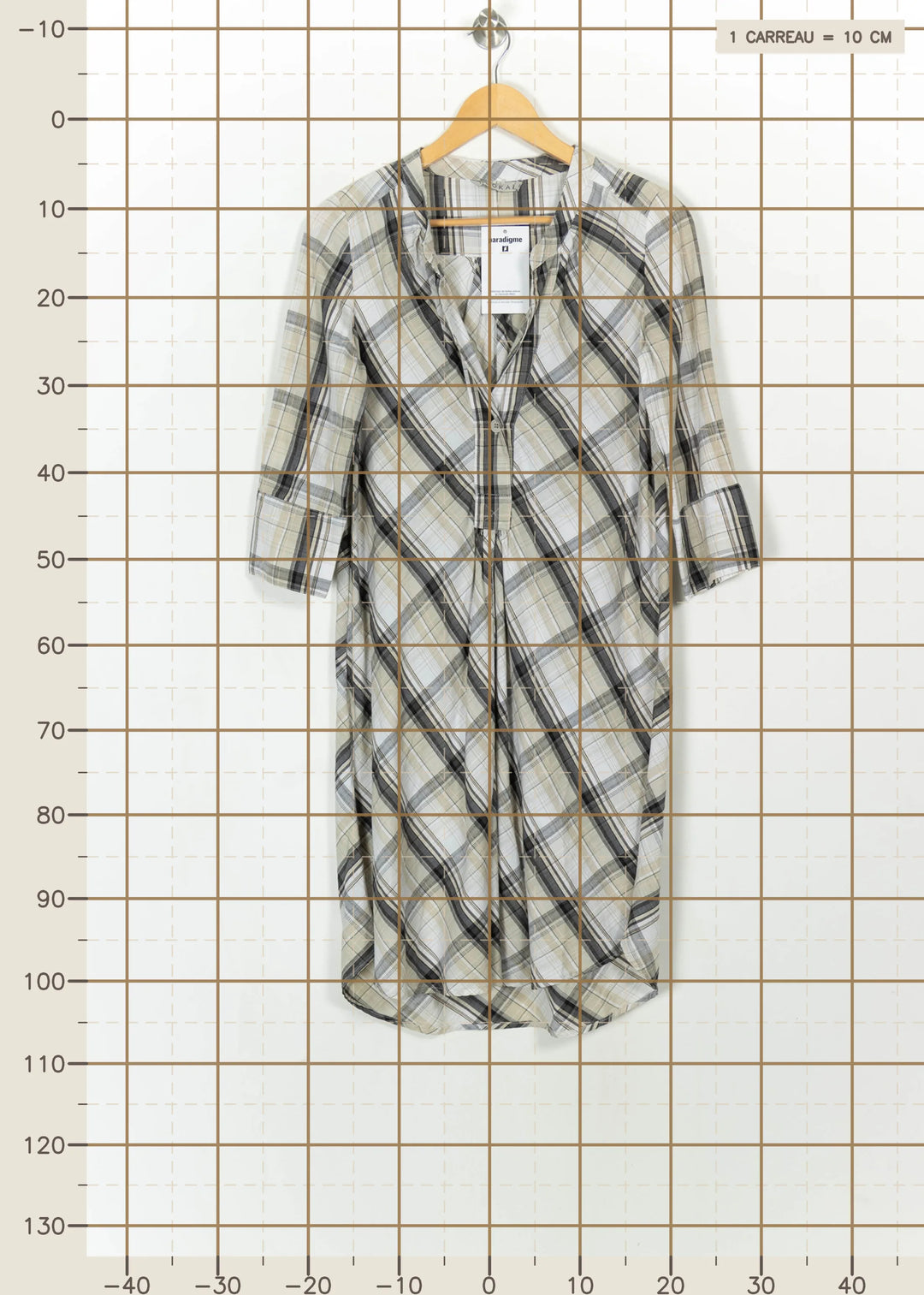 Robe Chemise Grise et Beige - Taille S/36 de la marque Kookai | PARAD115184 - Vendu par Paradigme - Image 4