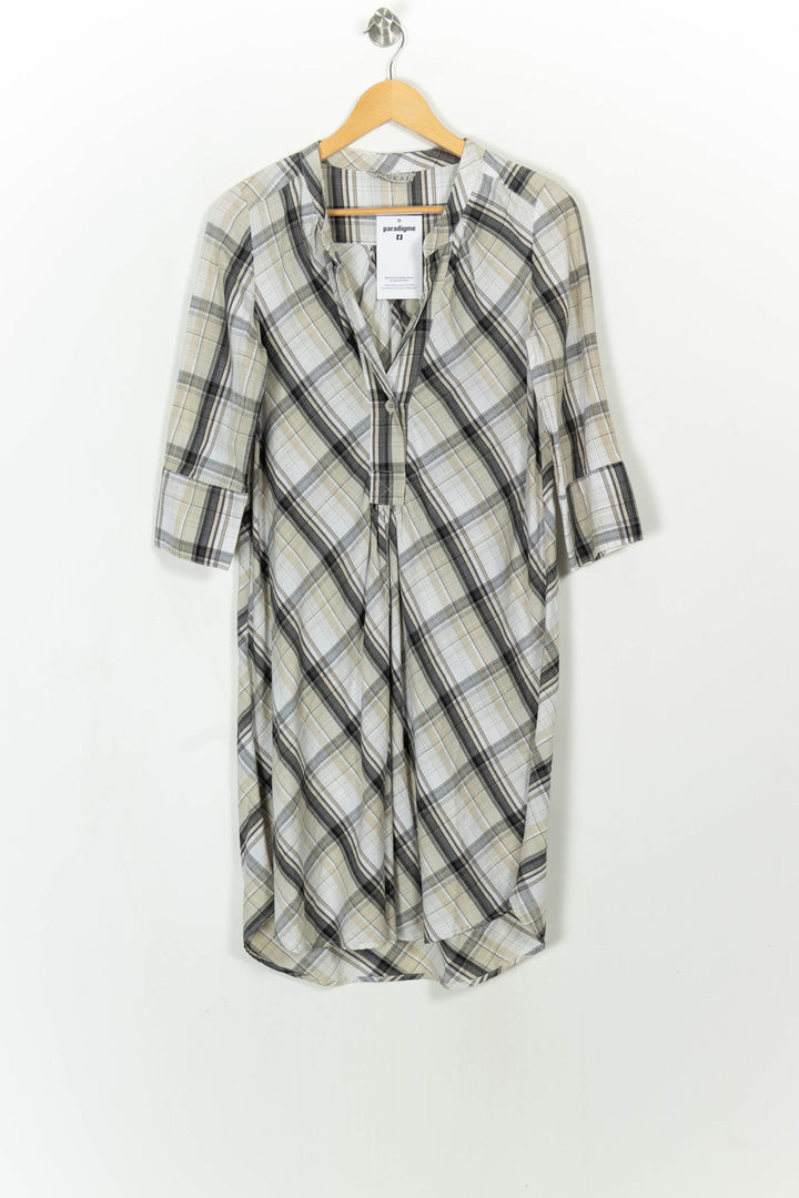 Robe Chemise Grise et Beige - Taille S/36 de la marque Kookai | PARAD115184 - Vendu par Paradigme - Image 2