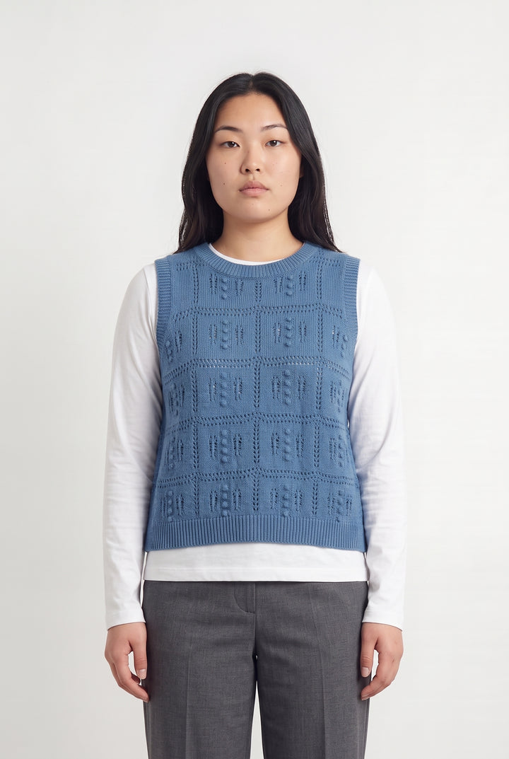 Pull Sans Manches Bleu - Taille L/40 de la marque La Fée Maraboutée | PARAD115195 - Vendu par Paradigme - Image 1