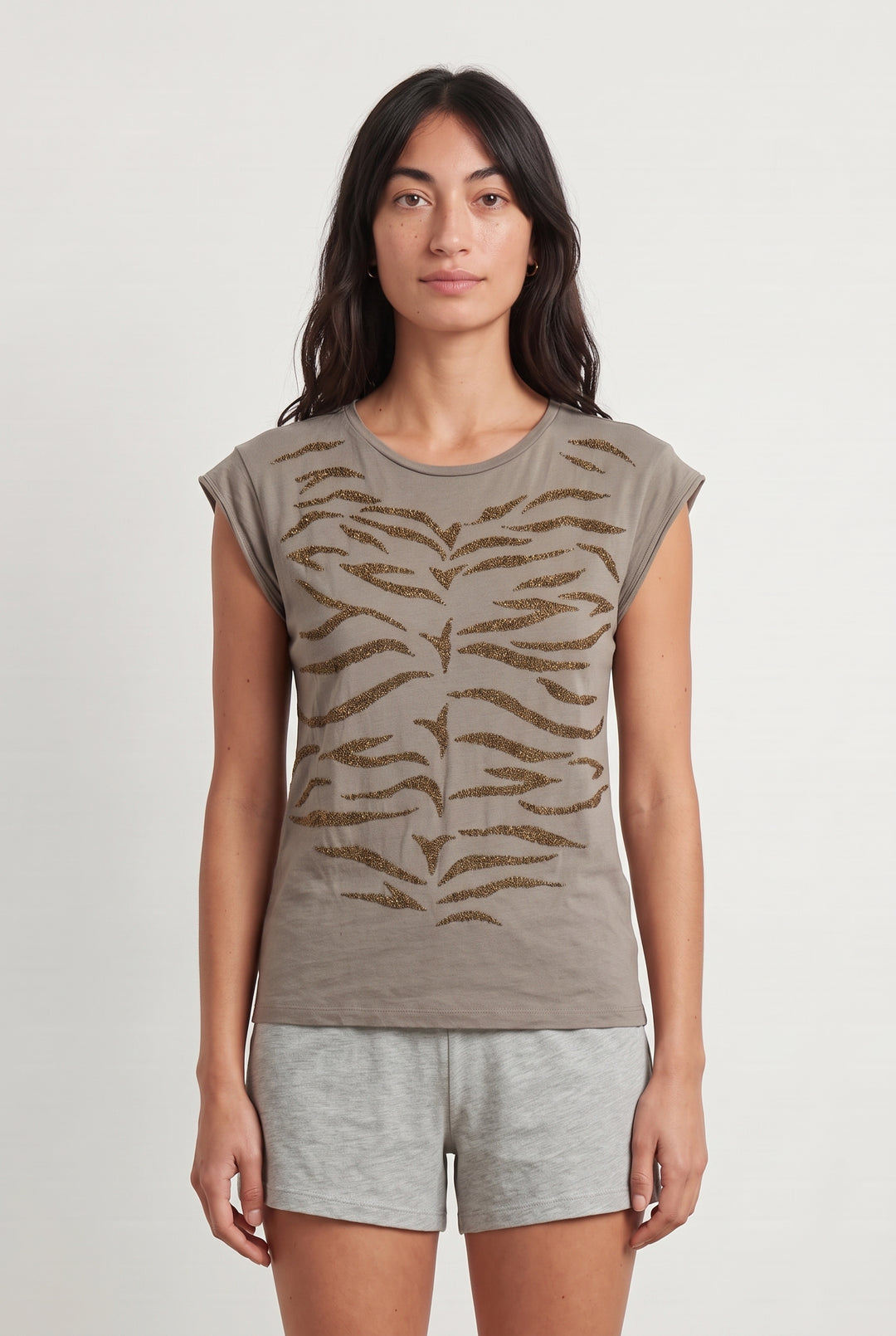 Tee-shirt Marron - Taille XS/34 de la marque IKKS | PARAD115200 - Vendu par Paradigme - Image 1