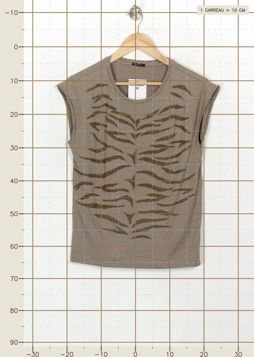 Tee-shirt Marron - Taille XS/34 de la marque IKKS | PARAD115200 - Vendu par Paradigme - Image 4
