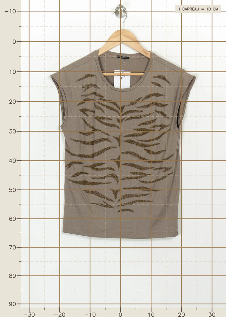 Tee-shirt Marron - Taille XS/34 de la marque IKKS | PARAD115200 - Vendu par Paradigme - Image 4
