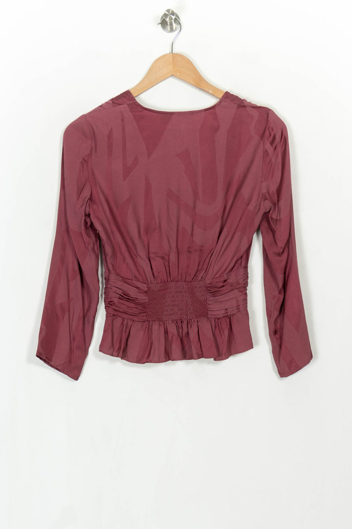 Blouse Bordeaux - Taille XS/34 de la marque ba&amp;sh | PARAD115207 - Vendu par Paradigme - Image 5