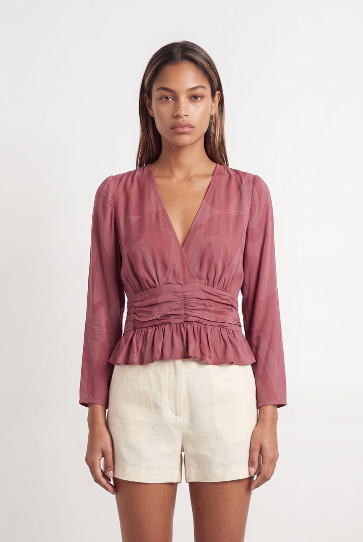 Blouse Bordeaux - Taille XS/34 de la marque ba&amp;sh | PARAD115207 - Vendu par Paradigme - Image 1