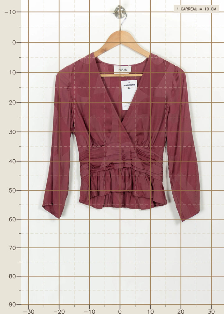 Blouse Bordeaux - Taille XS/34 de la marque ba&amp;sh | PARAD115207 - Vendu par Paradigme - Image 4
