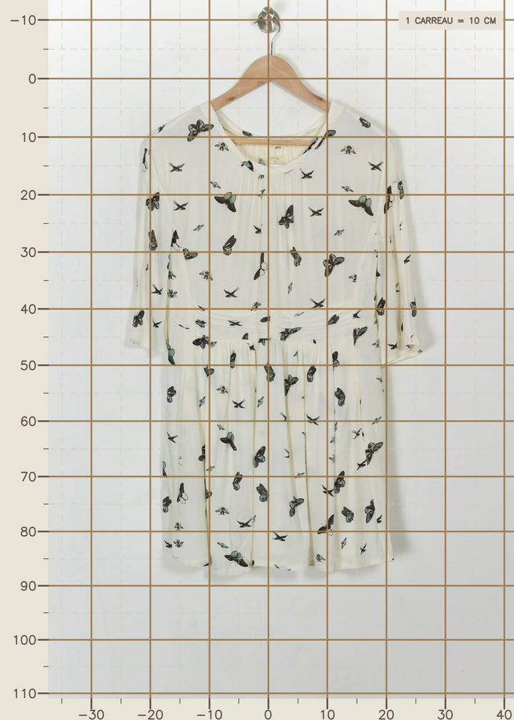 Robe Courte Écrue et Noire - Taille XS/34 de la marque ba&amp;sh | PARAD115213 - Vendu par Paradigme - Image 4