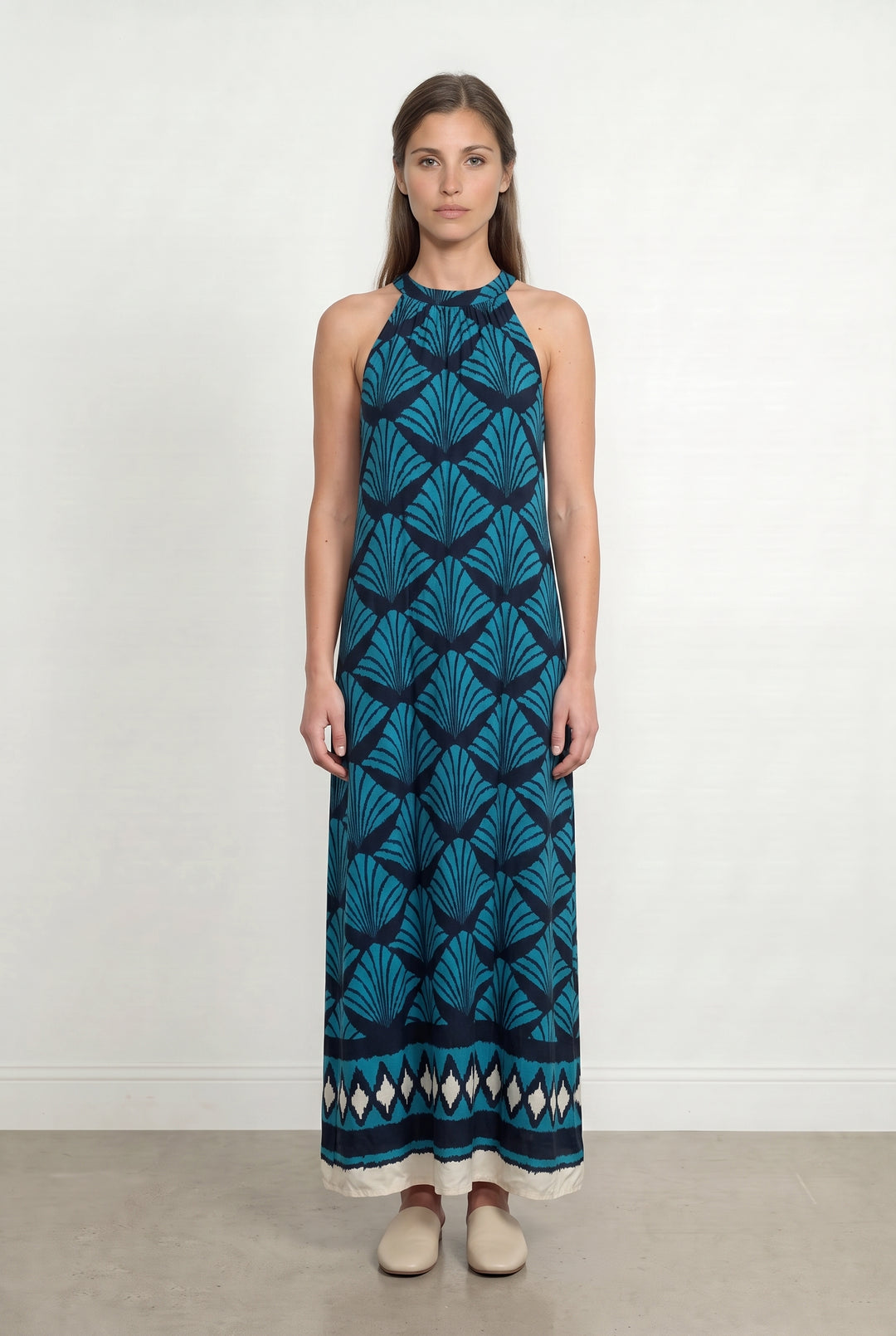 Robe longue bleue et noire - Taille M/38 de la marque La Fée Maraboutée | PARAD115214 - Vendu par Paradigme - Image 1