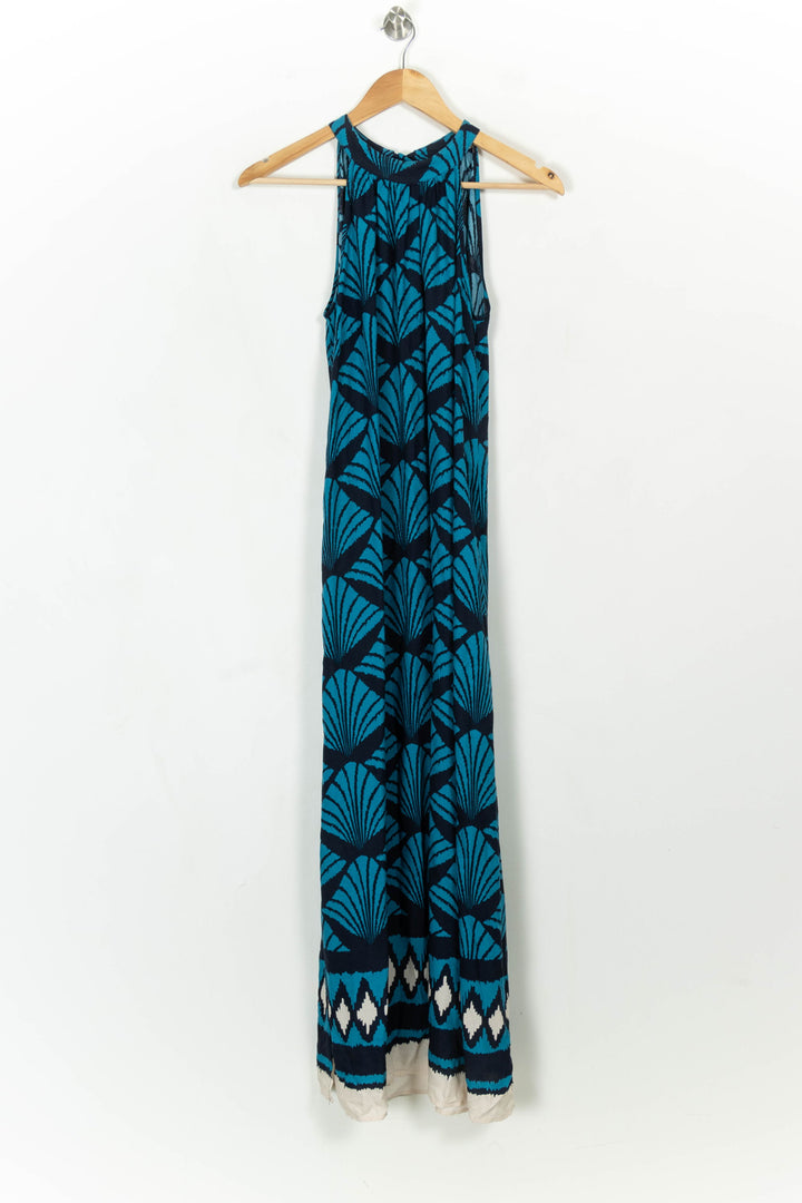 Robe longue bleue et noire - Taille M/38 de la marque La Fée Maraboutée | PARAD115214 - Vendu par Paradigme - Image 2
