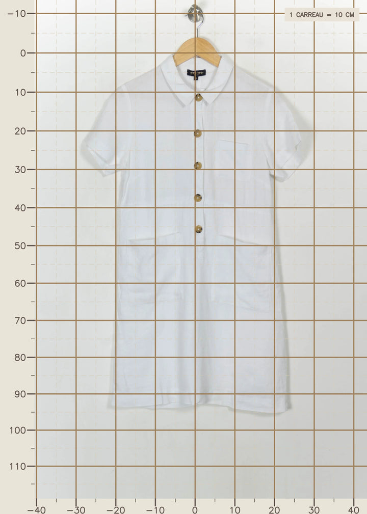 Robe Chemise Blanche - Taille M/38 de la marque Caroll | PARAD115218 - Vendu par Paradigme - Image 4