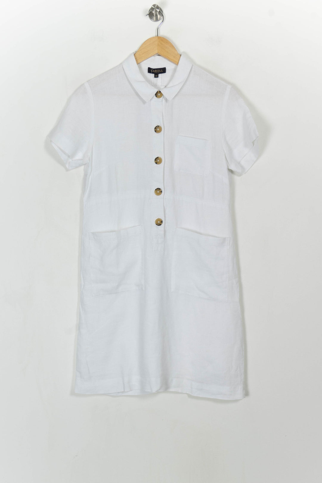 Robe Chemise Blanche - Taille M/38 de la marque Caroll | PARAD115218 - Vendu par Paradigme - Image 2