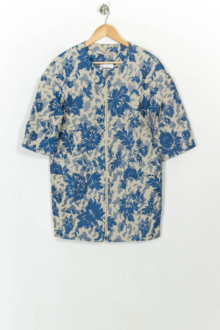 Manteau Bleu et Beige - Taille M/38 de la marque La Fée Maraboutée | PARAD115219 - Vendu par Paradigme - Image 2