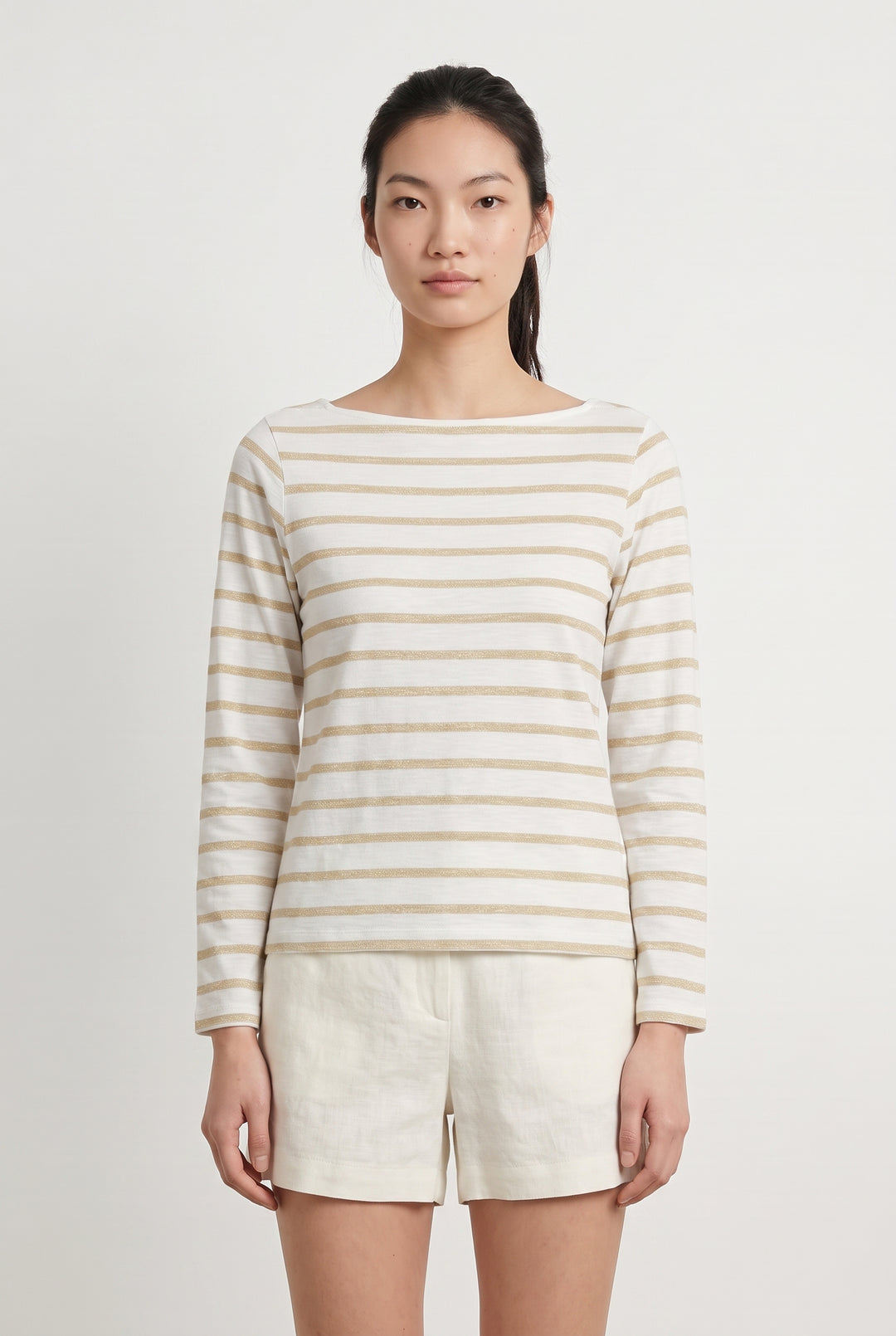 Marinière Blanche et Beige - Taille S/36 de la marque Caroll | PARAD115226 - Vendu par Paradigme - Image 1