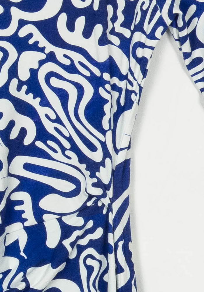 Robe longue bleue et blanche - Taille M/38 de la marque Soi Paris | PARAD115233 - Vendu par Paradigme - Image 3