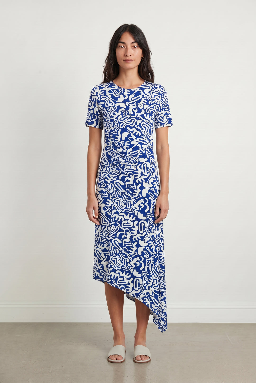 Robe longue bleue et blanche - Taille M/38 de la marque Soi Paris | PARAD115233 - Vendu par Paradigme - Image 1