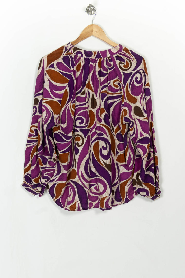 Blouse Violet et Marron - Taille L/40 de la marque La Petite Etoile | PARAD115351 - Vendu par Paradigme - Image 5