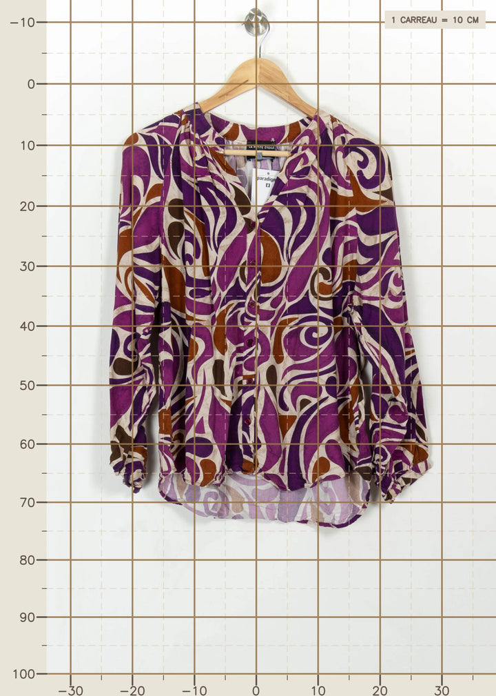 Blouse Violet et Marron - Taille L/40 de la marque La Petite Etoile | PARAD115351 - Vendu par Paradigme - Image 4