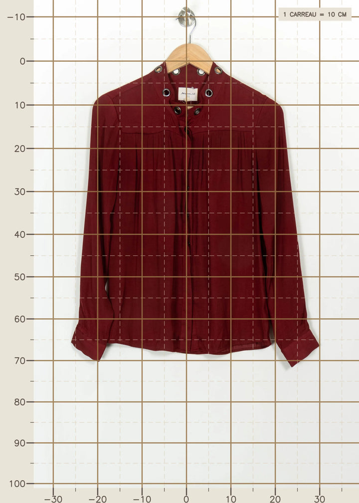 Blouse Bordeaux - Taille S/36 de la marque Maison 123 | PARAD115367 - Vendu par Paradigme - Image 4
