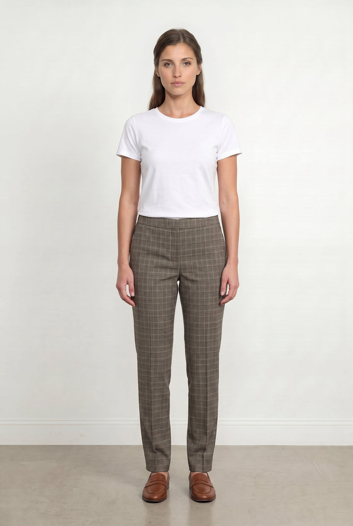 Pantalon Carreaux Marron - Taille M/38 de la marque Caroll | PARAD115368 - Vendu par Paradigme - Image 1