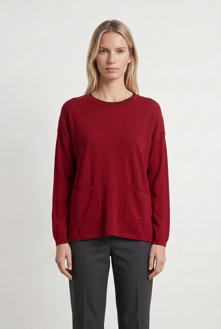 Pull Bordeaux - Taille S/36 de la marque Gerard Darel | PARAD115372 - Vendu par Paradigme - Image 1
