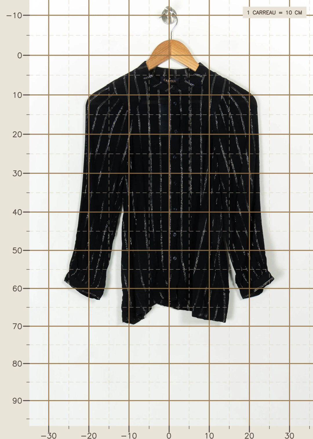 Chemise Bleu et Blanc - Taille M/38 de la marque Caroll | PARAD115374 - Vendu par Paradigme - Image 4