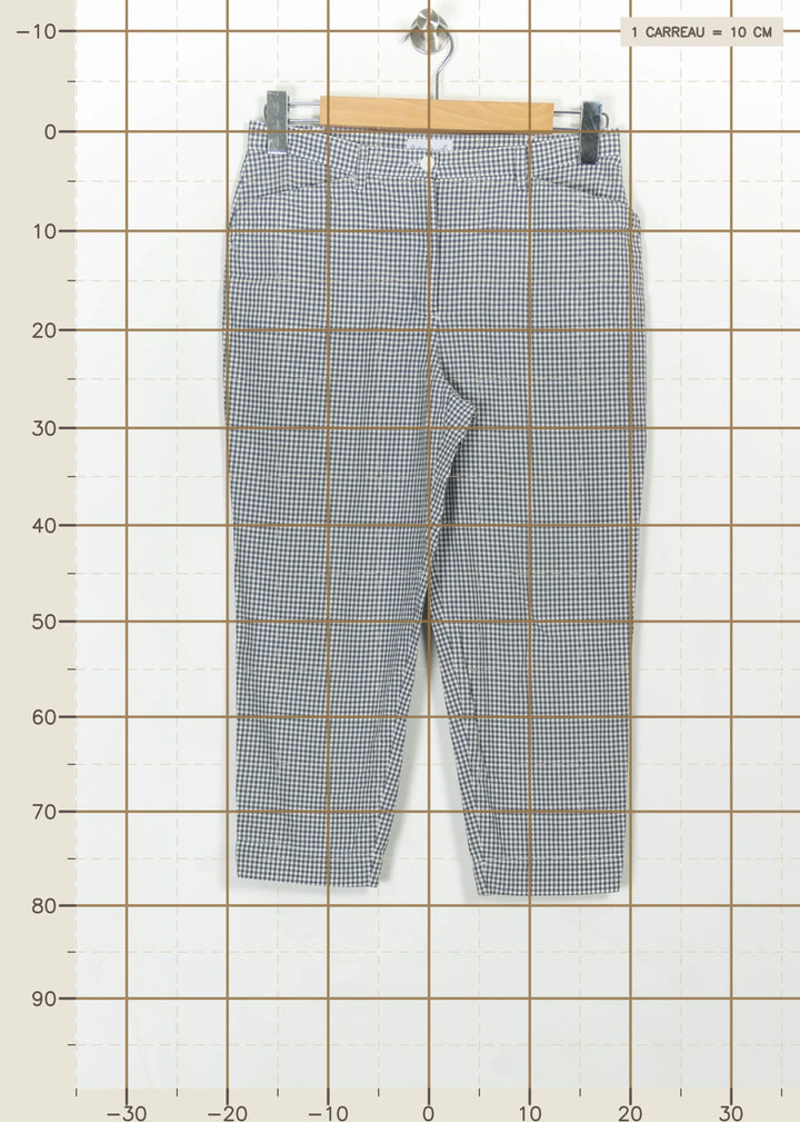 Pantalon Carreaux Bleu et Blanc - Taille M/38 de la marque Agnès b. | PARAD115375 - Vendu par Paradigme - Image 4