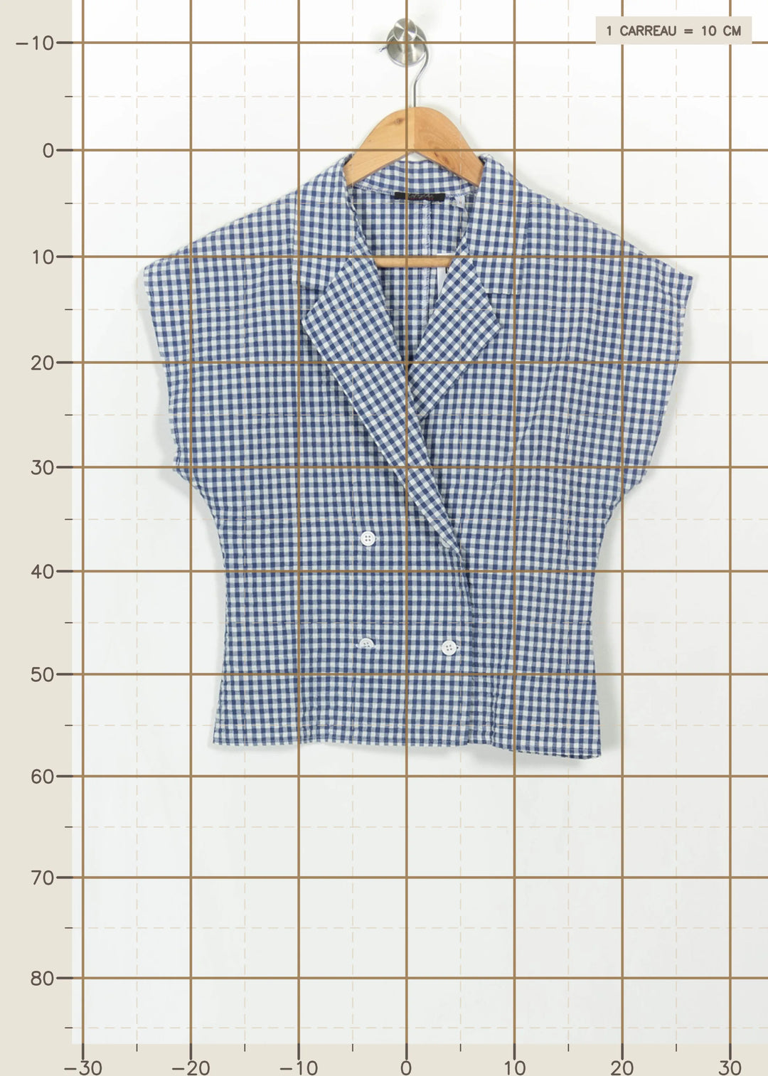 Chemisier Bleu et Blanc - Taille M/38 de la marque Galeries Lafayette | PARAD115376 - Vendu par Paradigme - Image 4