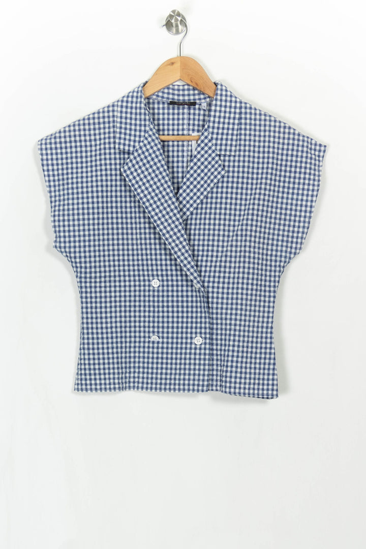Chemisier Bleu et Blanc - Taille M/38 de la marque Galeries Lafayette | PARAD115376 - Vendu par Paradigme - Image 2