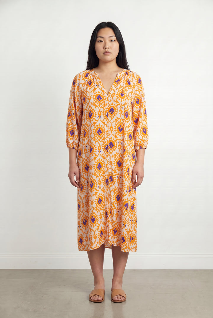 Robe Midi Orange et Bleu - Taille L/40 de la marque Maison 123 | PARAD115378 - Vendu par Paradigme - Image 1