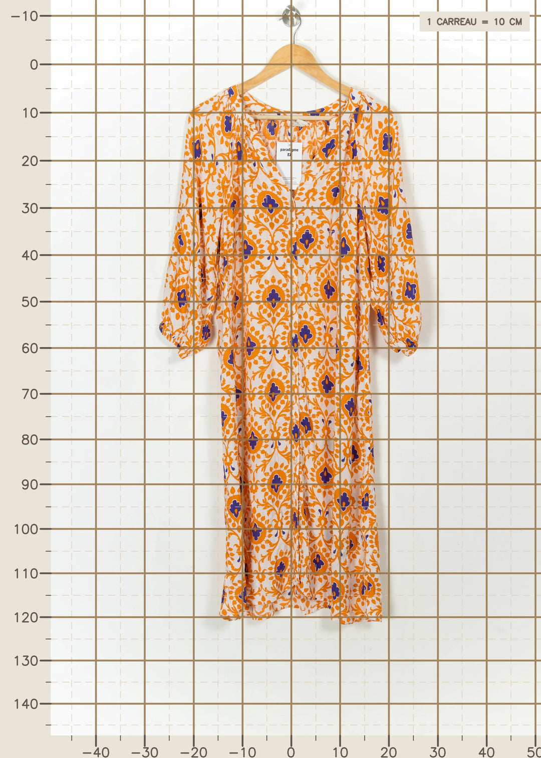 Robe Midi Orange et Bleu - Taille L/40 de la marque Maison 123 | PARAD115378 - Vendu par Paradigme - Image 4