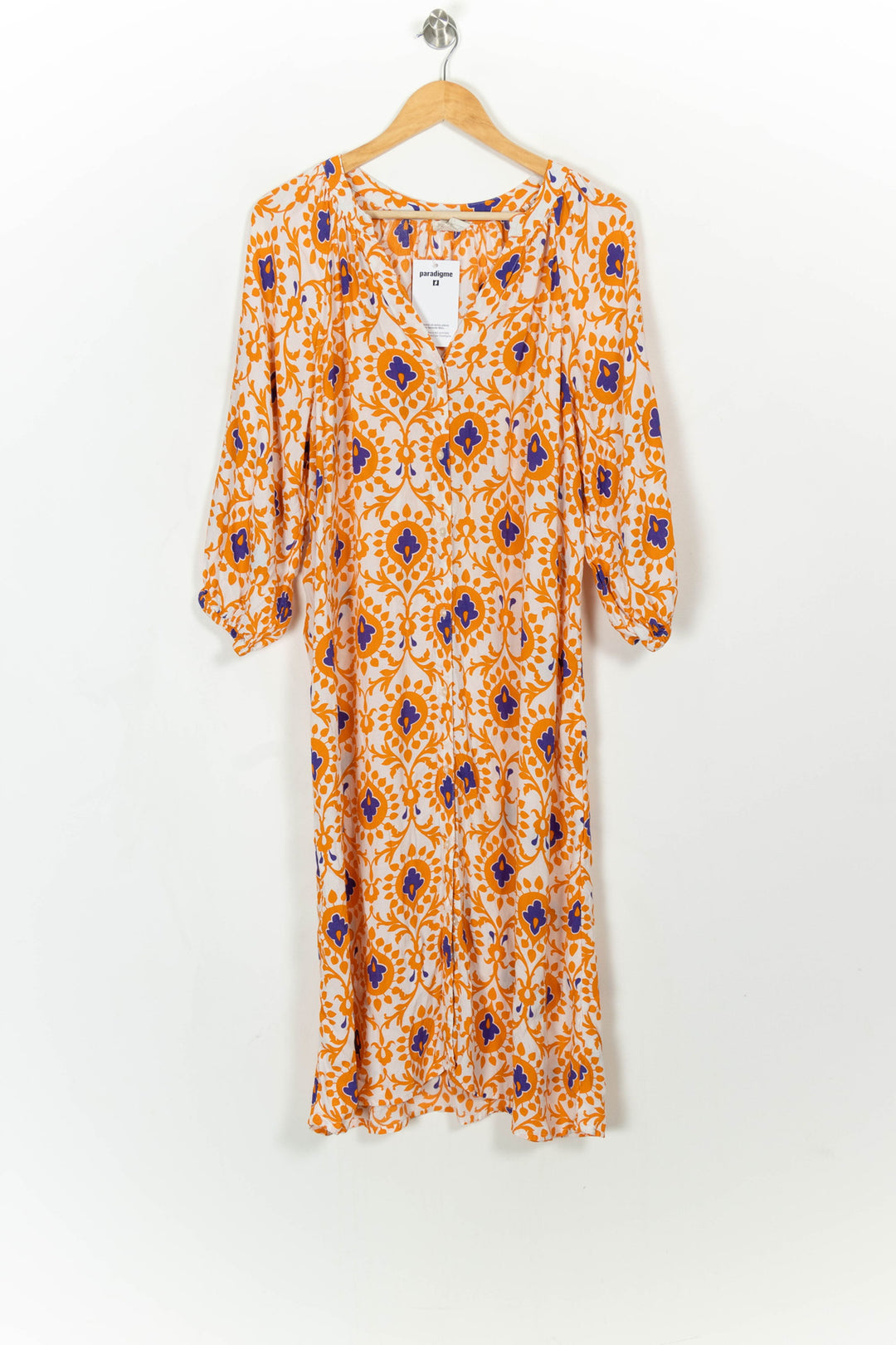 Robe Midi Orange et Bleu - Taille L/40 de la marque Maison 123 | PARAD115378 - Vendu par Paradigme - Image 2