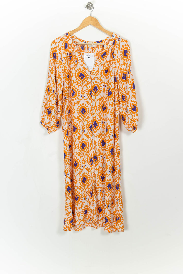 Robe Midi Orange et Bleu - Taille L/40 de la marque Maison 123 | PARAD115378 - Vendu par Paradigme - Image 2