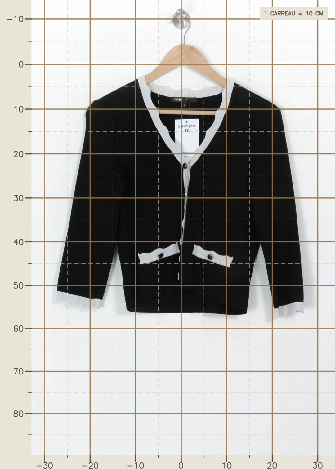 Cardigan Noir et Gris - Taille S/36 de la marque Maje | PARAD115382 - Vendu par Paradigme - Image 4