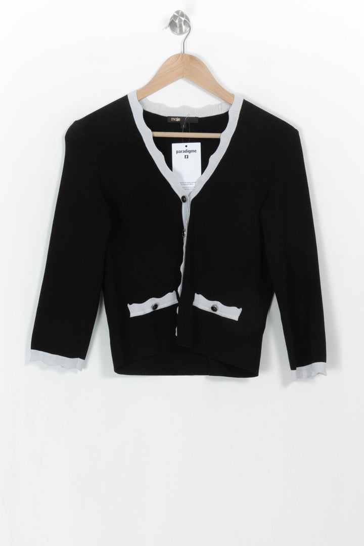 Cardigan Noir et Gris - Taille S/36 de la marque Maje | PARAD115382 - Vendu par Paradigme - Image 2