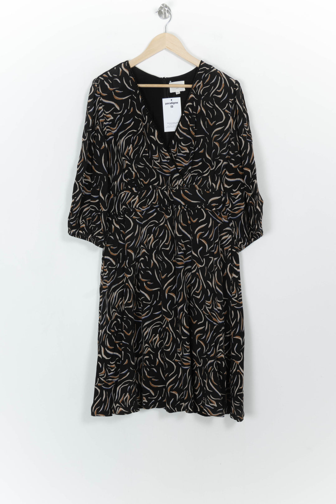 Robe Midi Noire et Beige - Taille XXL/44 de la marque Maison 123 | PARAD115390 - Vendu par Paradigme - Image 2