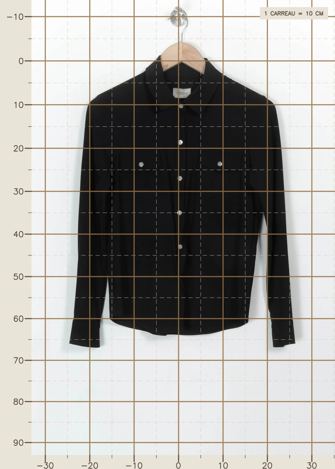 Chemise Noire - Taille XS/34 de la marque Indies | PARAD115395 - Vendu par Paradigme - Image 4