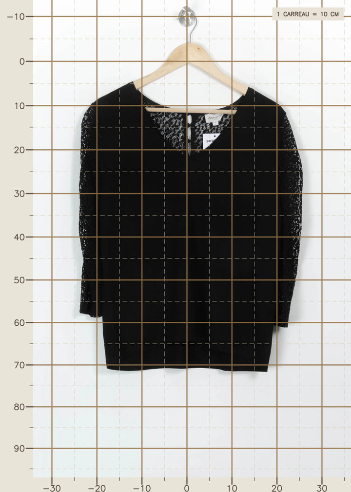 Blouse Noire - Taille XL/42 de la marque Maison 123 | PARAD115396 - Vendu par Paradigme - Image 4